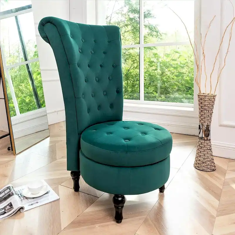 Gosser 20 Wide Velvet High Back Vanity Chair