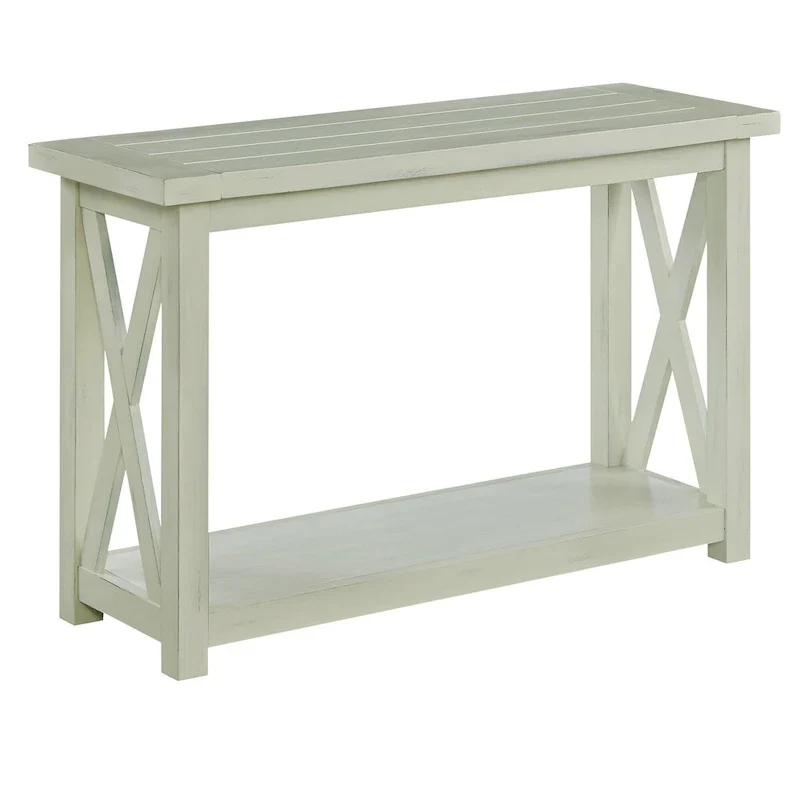 Off-White Console Table with Open Storage