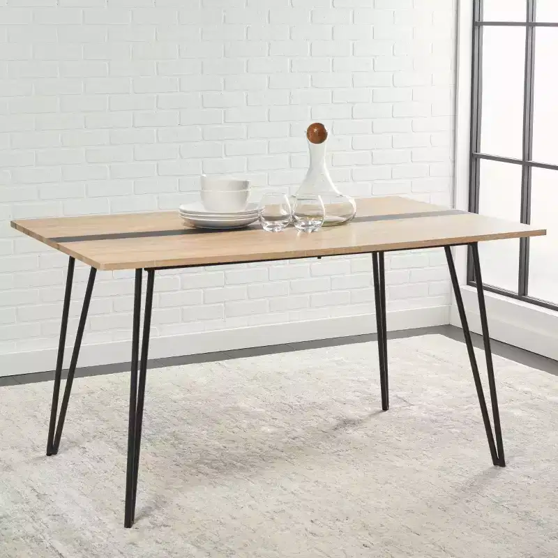 Alarick Dining Table - DTB5802 - Natural/Black - Safavieh