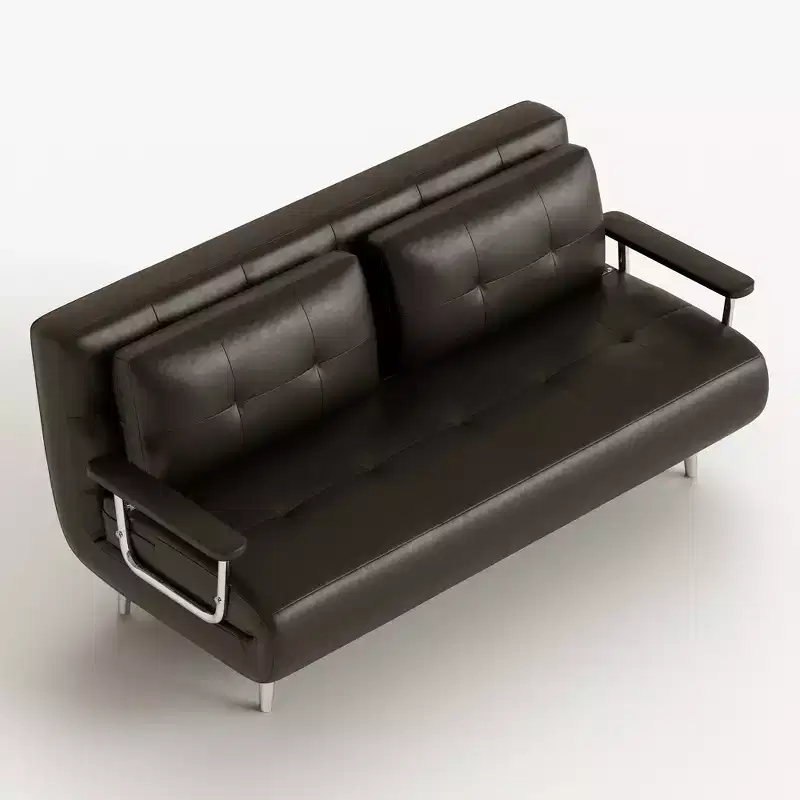 70.86 in. Mid Century Modern Cognac Faux Leather Convertible Sofa Bed with High Density Foam and Hidden Support Legs Gaoyangjiaju