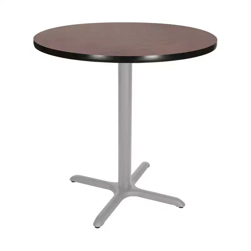 Hampden Furnishings 36" Bennet Collection Round with X Base Dining Table Gray/Mahogany
