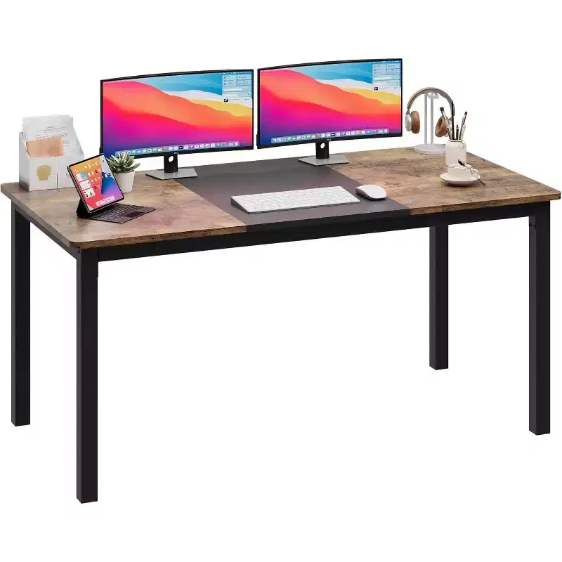 Acekool Modern Computer Desk, 63 Inch Office Table, Large Writing Desk Workstation with Metal Frame, Home Study Desk for Office