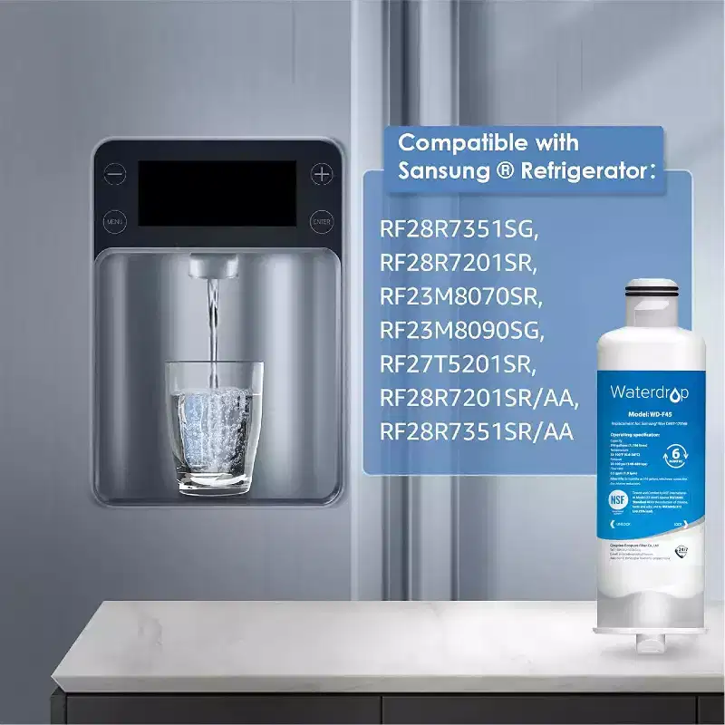 Waterdrop DA97-17376B Refrigerator Water Filter Replacement for Samsung HAF-QIN/EXP, DA97-08006C, RF28R7201SR,NSF 42 and 372 certified1 Pack