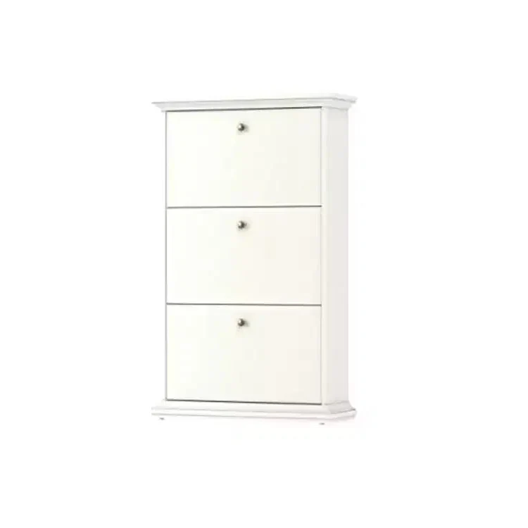3-Drawer Shoe Cabinet, White