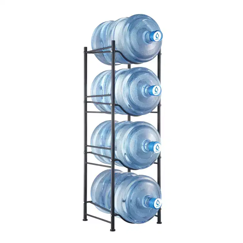 4-Tier Heavy Duty Water Jug Rack for 4 x 5-Gallon Bottles, Single Row