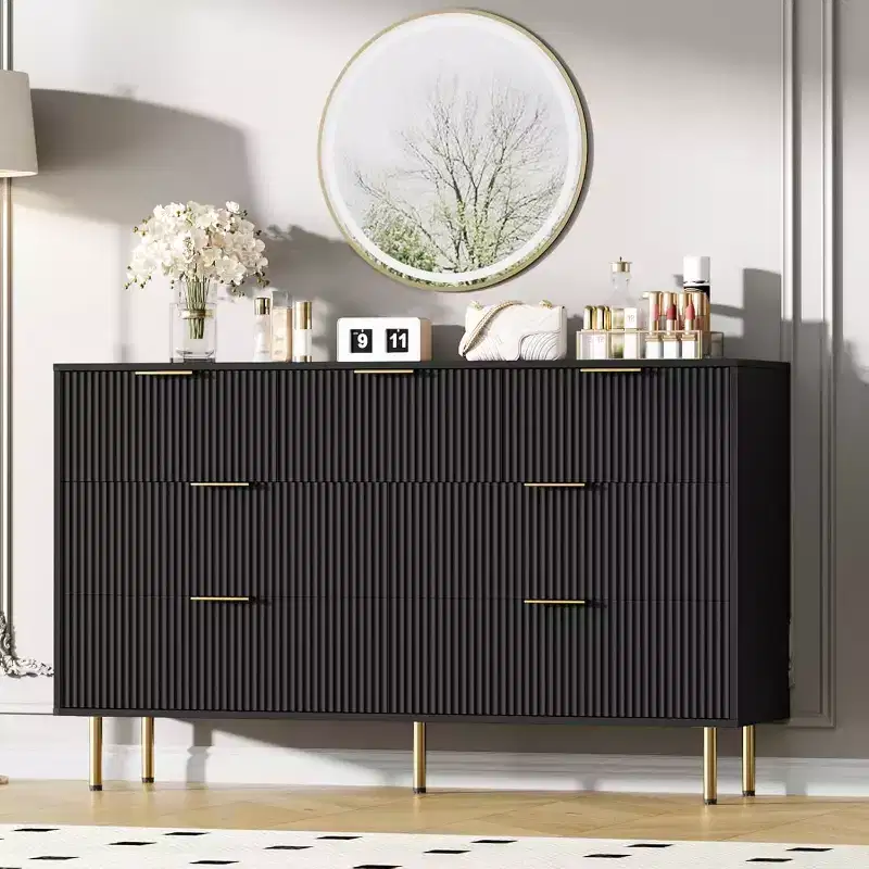 COZONY 7-Drawer Fluted Dresser, Modern Wood Storage Cabinet, Bedroom Furniture for Living Room Hallway