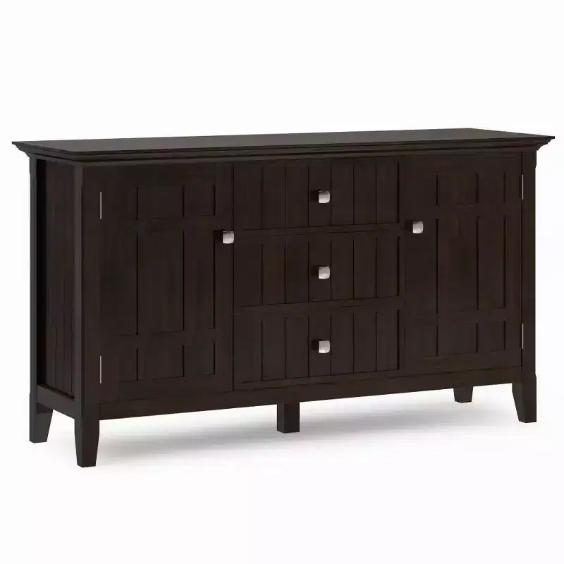 Sideboard Buffet Natural: Wine Storage, Adjustable Shelves, Pine & Plywood
