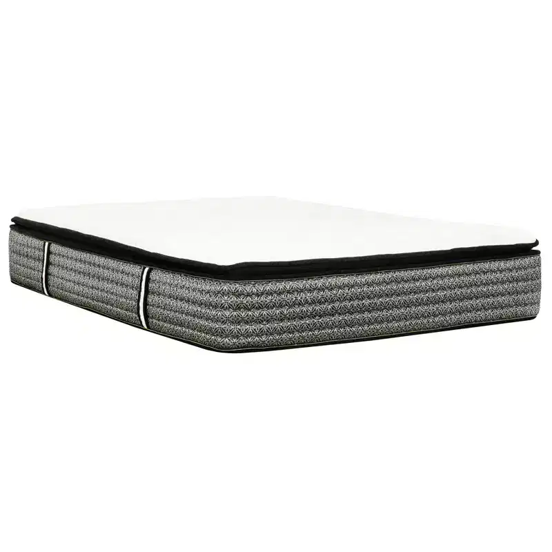 HomeStock Majestic 14 in. Pillow Top Pocket Coil Hybrid Mattress, Gray