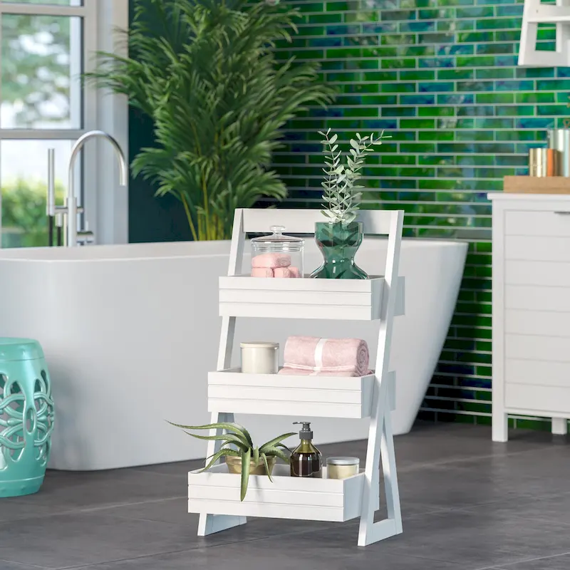 RiverRidge Home Lightweight Portable 3-Shelf Storage Caddy Organizer - White