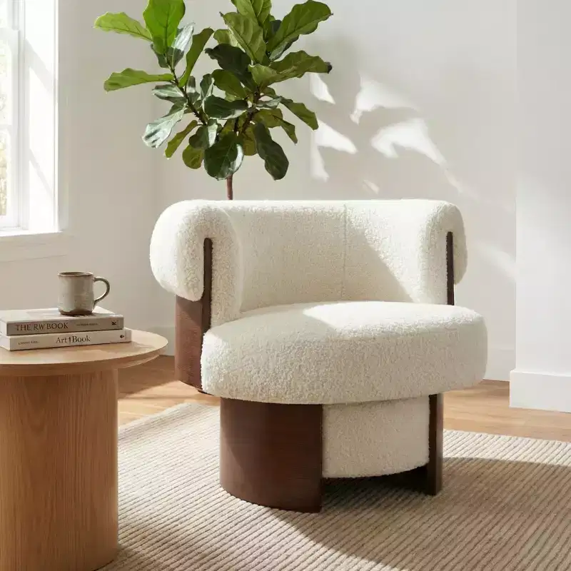 360 Swivel Accent Chair Barrel Chair Single Sofa Chair Upholstered Club Chair Lounge Armchair - ModernLuxe