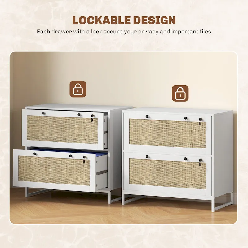 2 Drawer File Cabinet with Lock, Vertical Filing Cabinet with Keys