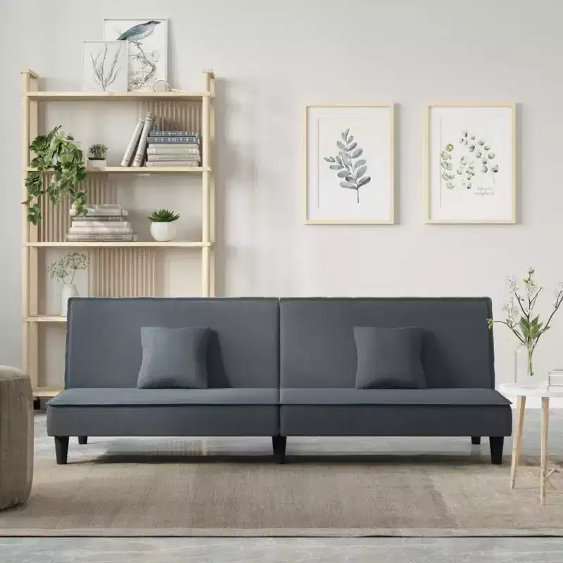 2-Seater Sofa Bed Velvet Recliner Loveseat Folding Daybed Multi Colors