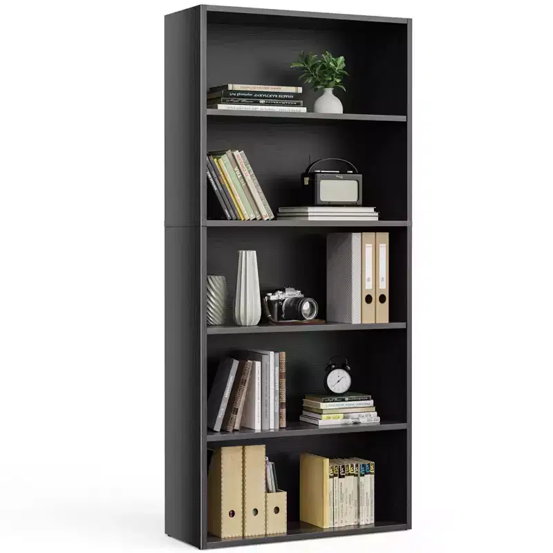 5 Shelf Bookcase - Large 53 Inch Tall Floor Standing Bookshelf
