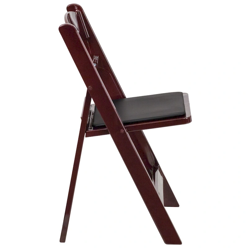 Lightweight Resin Folding Chairs with Vinyl Seats (Set of 4)