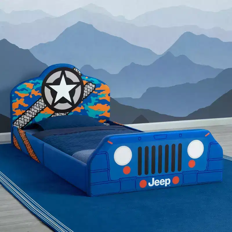 Jeep Upholstered Twin Bed for Kids