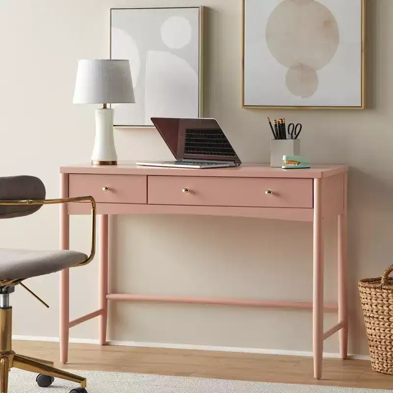 2 Drawer Writing Desk with Pine Wood Frame