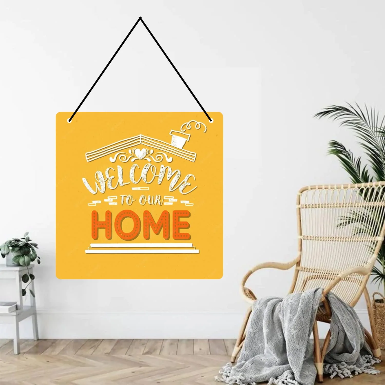 Decorative Welcome To Your Home Wood Wall Hanging Wooden Art Decoration Item for Living Room |Quotes Wall hanging | Wall Art for Hall | MDF Wall Sculpture-9.5 IN
