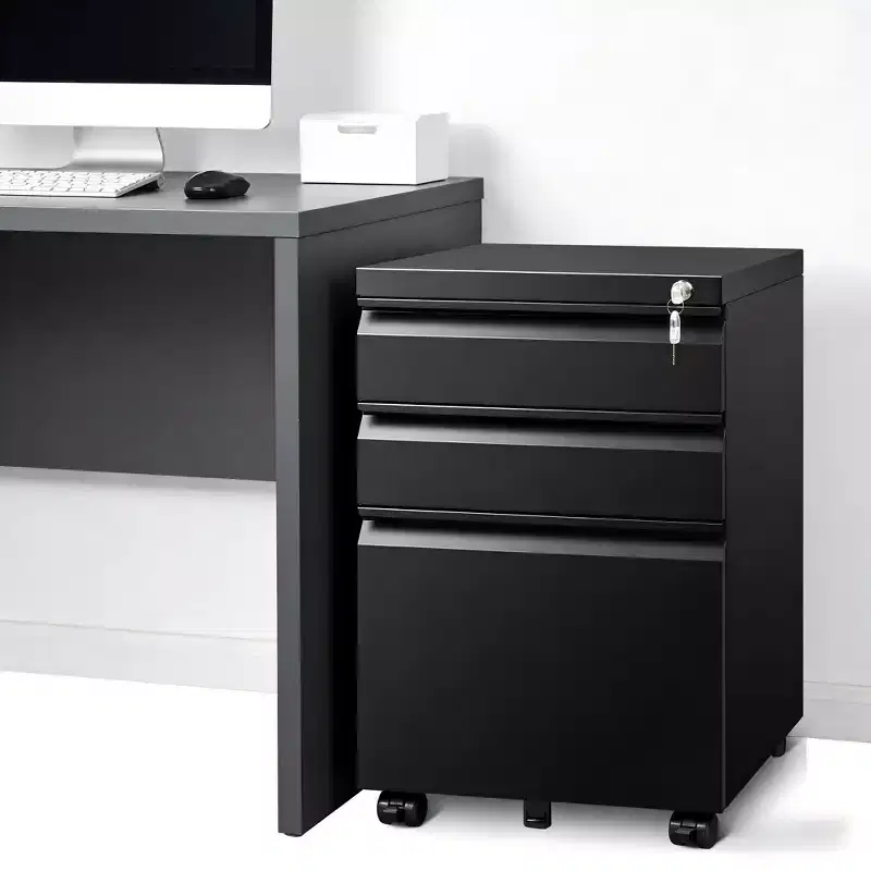 3 Drawer File Cabinet, with 4 Wheels, Locking File Cabinet for A4, Letter-Head, Legal-Size Folders, File Cabinet for Office&Study