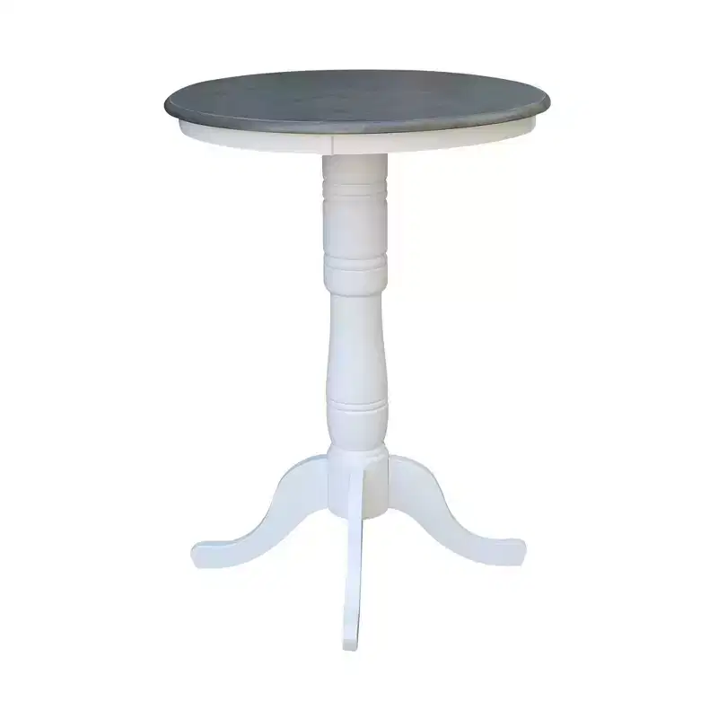 Wood and Metal Round Pedestal Bar Table 41