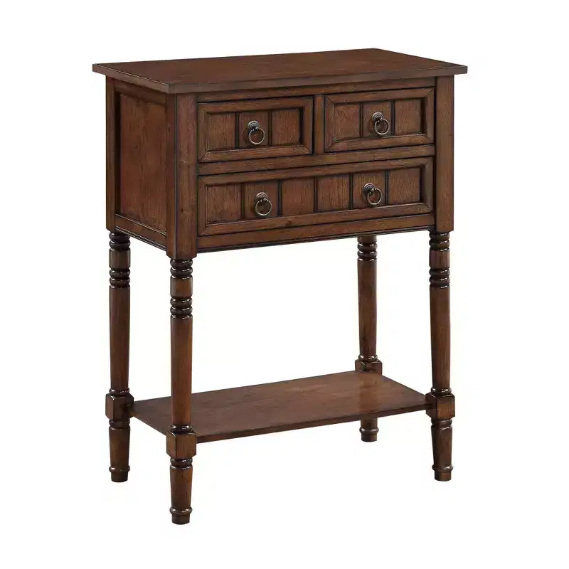 Hall Table Dark Oak 3-Drawer Bottom Shelf Space-Saving Design