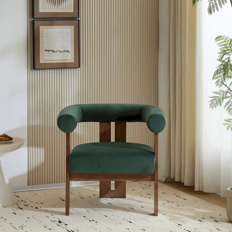 Gilbert Modern Upholstered Round Arm Accent Chair by Christopher Knight Home