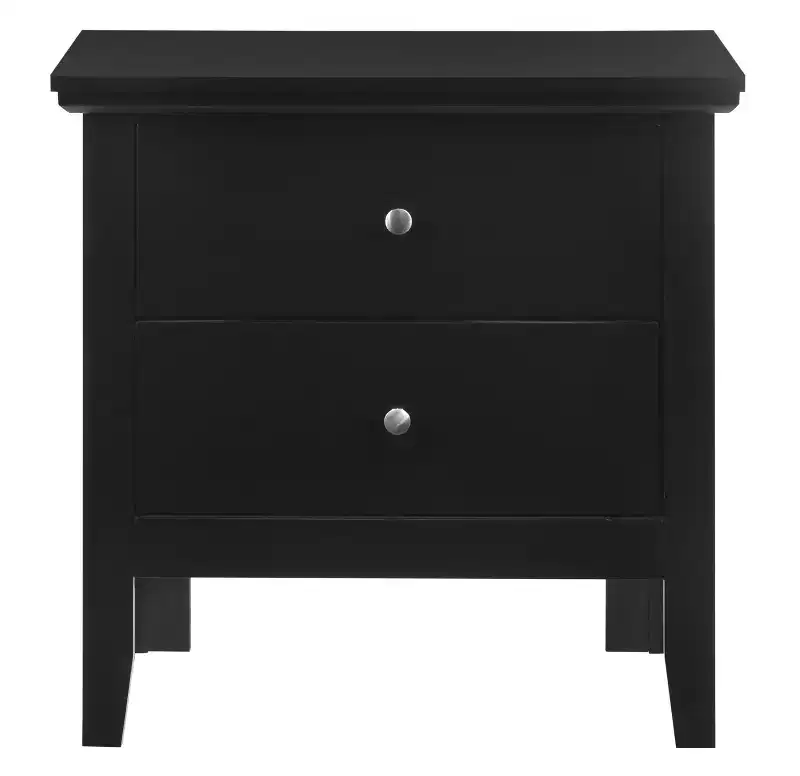 2-Drawer Nightstand with Round Nickel Handles