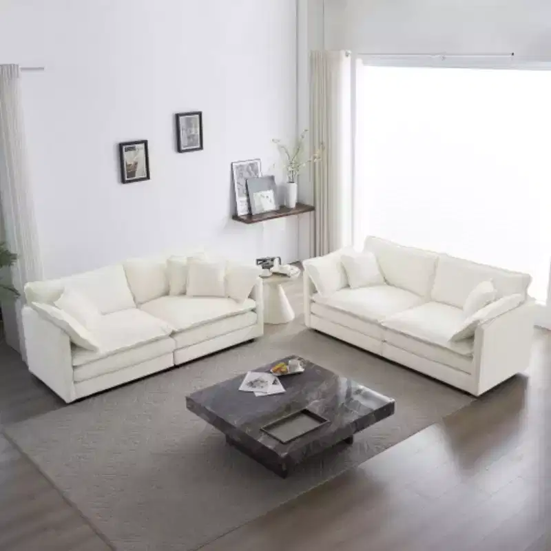 Upholstered Loveseat and Couch 2-Piece Sofa Collection, Ideal for Living Room, Home Office or Lounge, 2+2 Seating Sofa Set