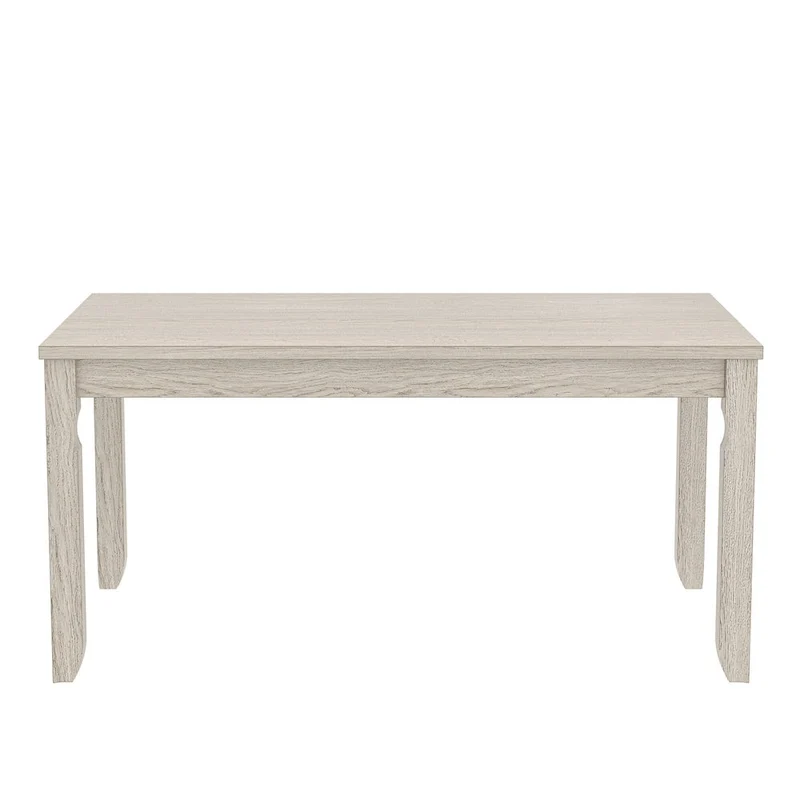Grey Solid Wood Dining Table with Square Legs, Farmhouse Style