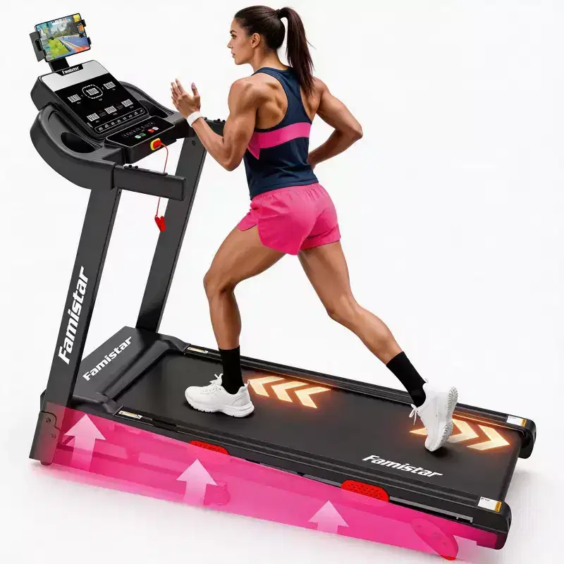 Folding Treadmill for Home with 3.75 HP Motor, App Control, Bluetooth Speakers, Manual Incline, 330 lb Capacity