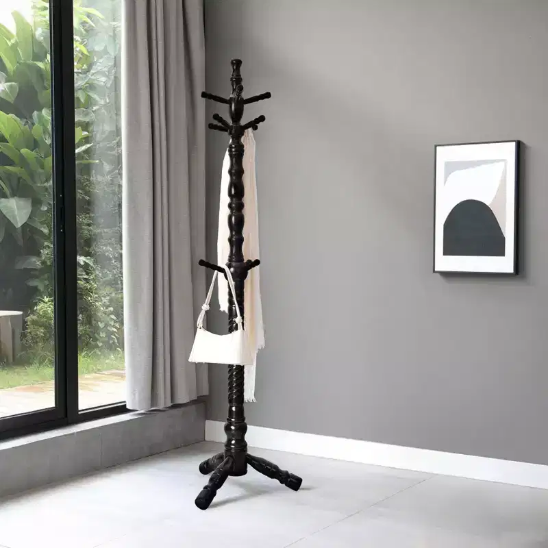 74 Heavy Duty Wooden Coat Rack Stand with 11 Hooks, Freestanding Coat Tree for Entryway, Hallway, Bedroom, Office