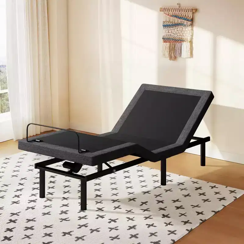 Twin XL Electric Adjustable Bed Frame, Metal & Wood, for 1 Person