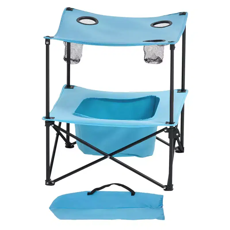 AEELLEEA Folding Portable Camping Table with 4 Cup Holders, Oxford Fabric Outdoor Picnic Table