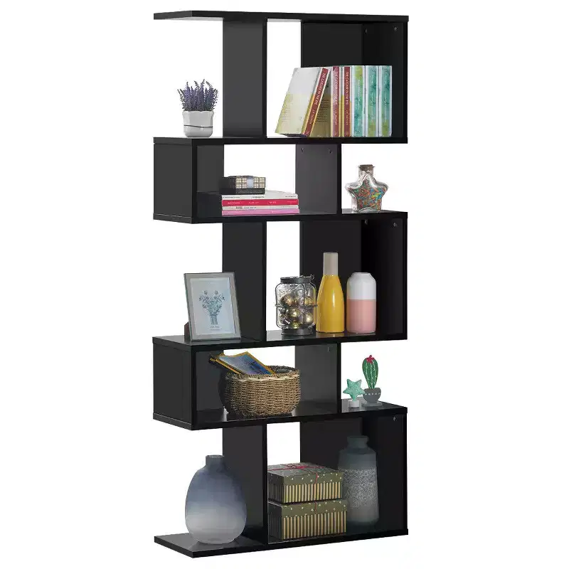 5 Cubes Ladder Shelf Freestanding Corner Bookshelf Display Rack Bookcase