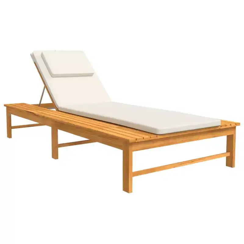vidaXL Sun Lounger Solid Acacia wood Standard
