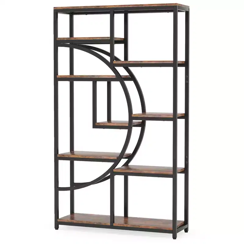Lantine 5 Tier Bookshelf with 9-Open Storage Shelf