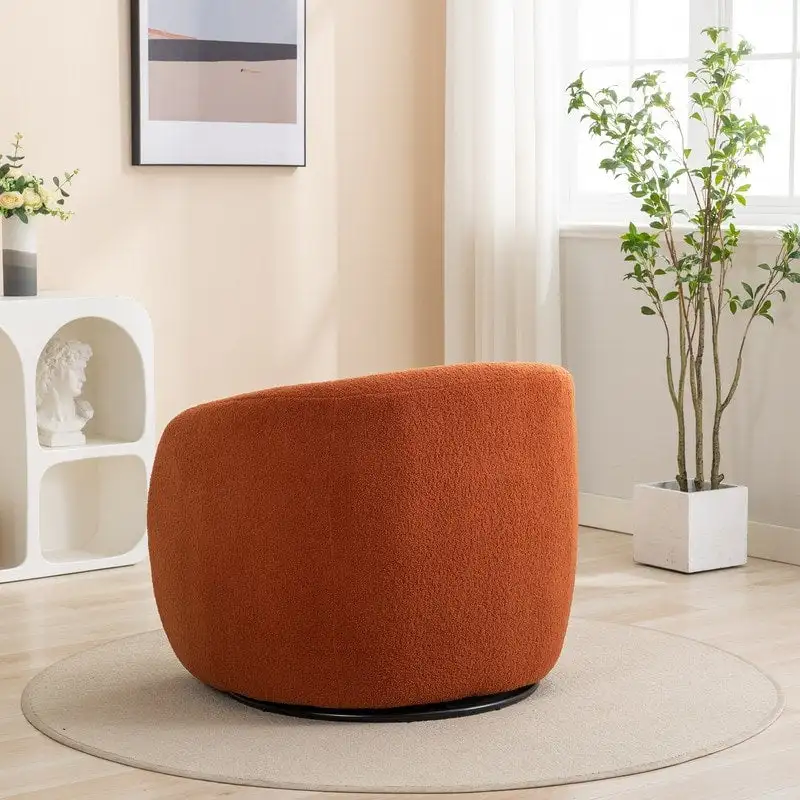 SEYNAR Modern Glam Upholstered 360 Degree Swivel Accent Armchair