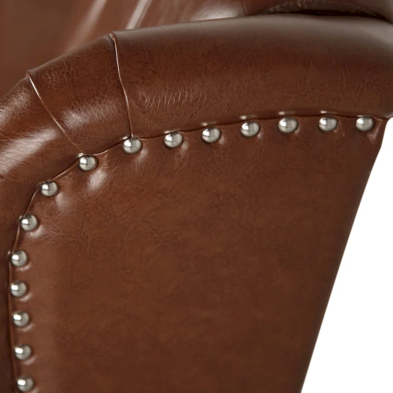 Walter Classic Tufted Bonded Leather Recliner Set (2-Piece) with Nailhead Trim by Christopher Knight Home
