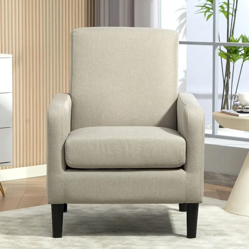 Accent Armchair with Solid Wood Frame and Padded Seat