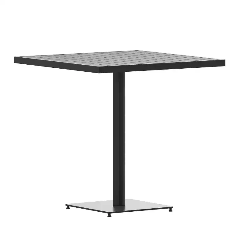 Emma and Oliver Outdoor Faux Teak Dining Table with Poly Slats - Patio Table