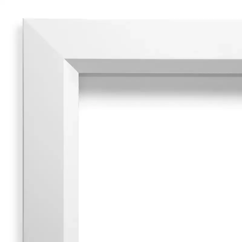 Amanti Art Blanco White Non-Beveled Wood Bathroom Wall Mirror