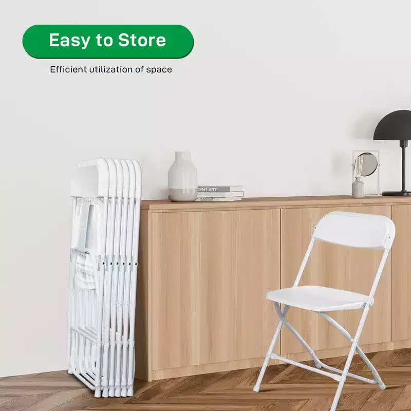Karl Home | White Plastic Folding Chair (Set of 6)