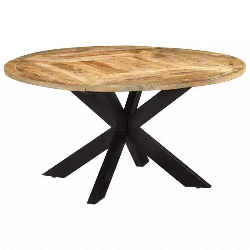 Sturdy Round Dining Table in Solid Mango Wood