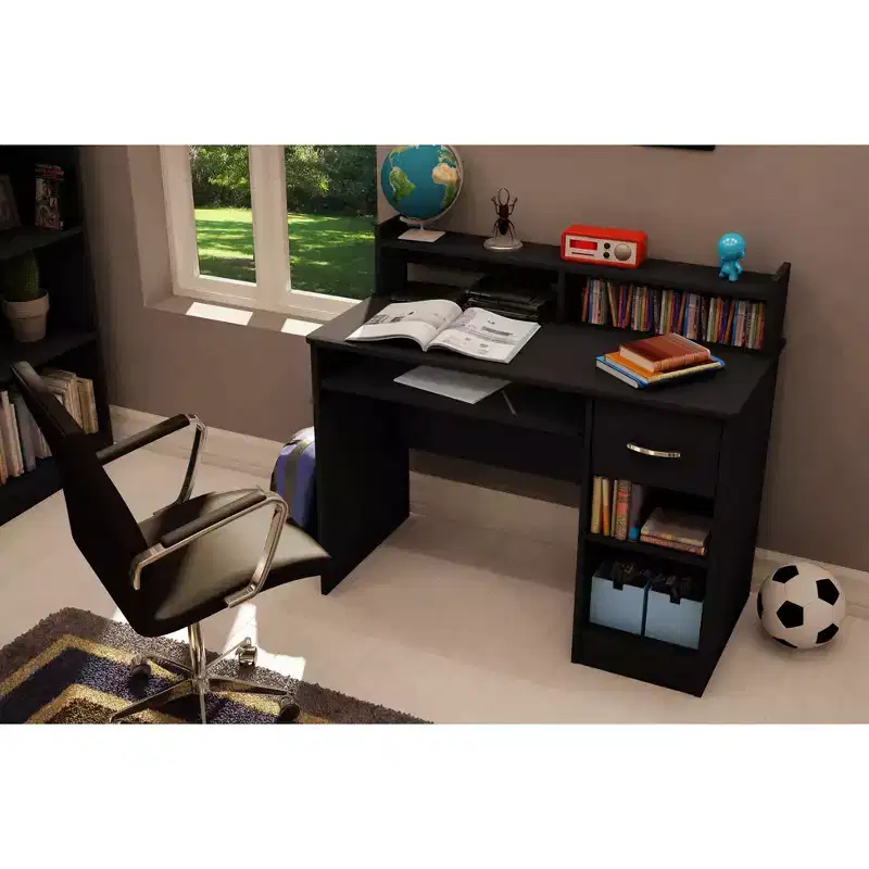 Axess Kids' Desk with Keyboard Tray Pure Black - South Shore