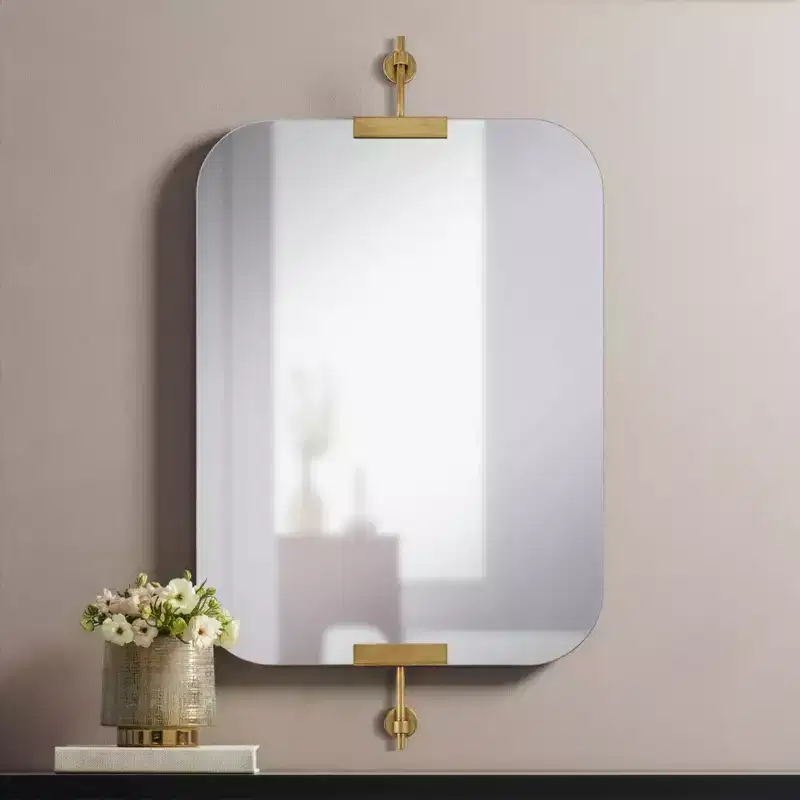 Uttermost Penbrook 24x42 Polished Edge Wall Mirror Warm Gold