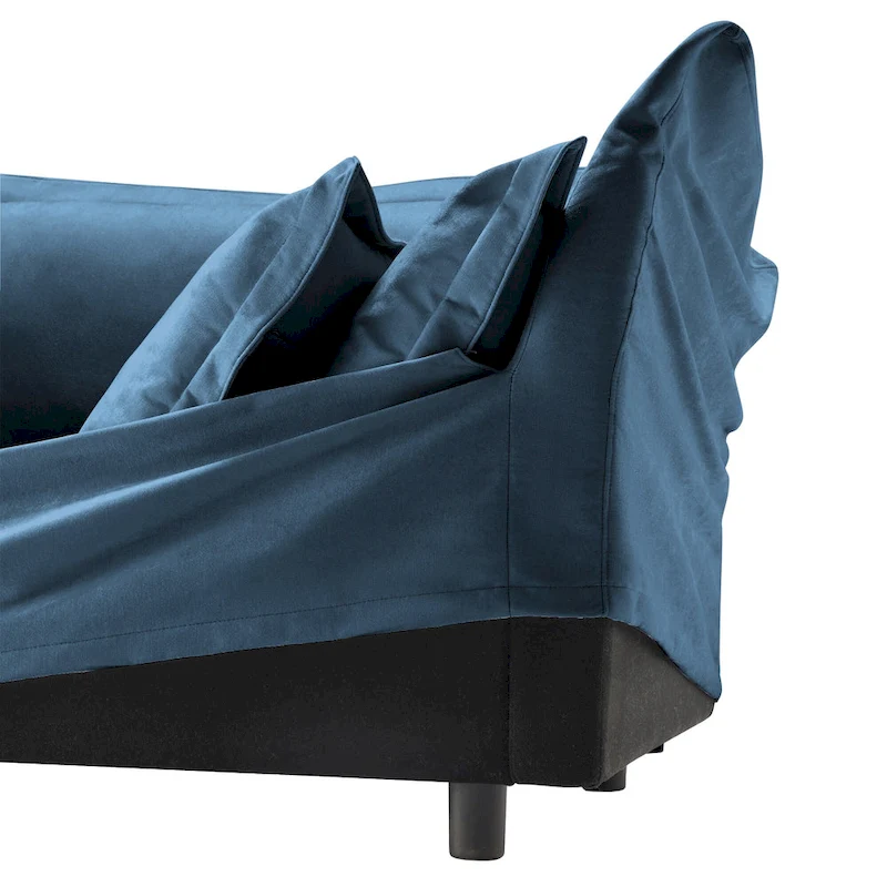 120 Chenille L-Shaped Sectional with Convertible Ottoman & 2 Pillows and 3-Seater Cloud Couch