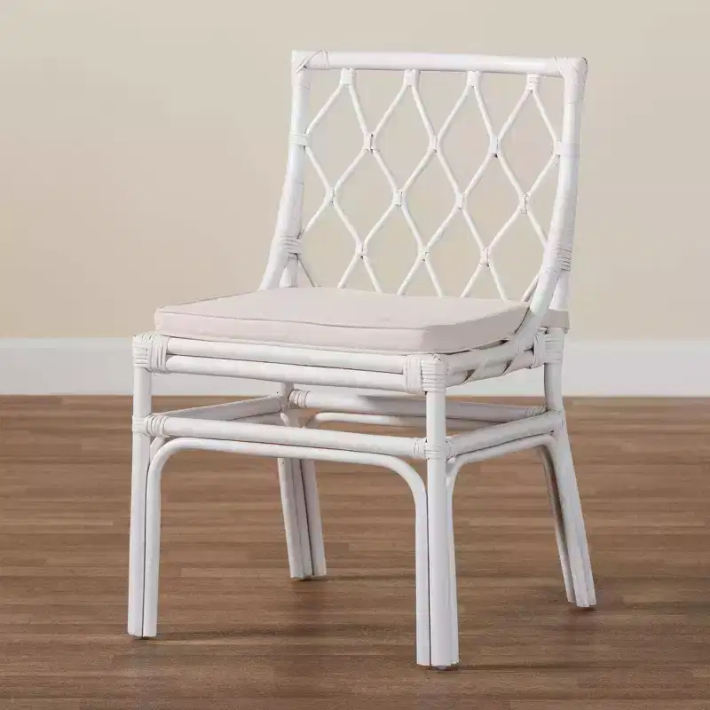 bali & pari Carwyn Rattan Dining Chair White