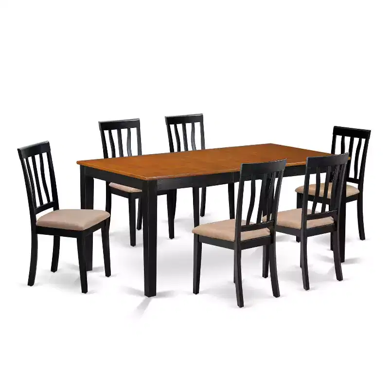 Dining Table Set 7 Piece - Elegant Table & Chairs for Kitchen, Dining Room, Home - Modern Design