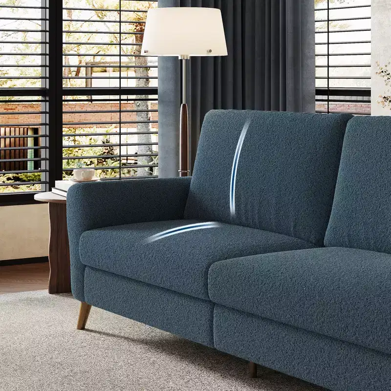 84 Modern Sofa Couch, 3 Seater Upholstered Sofa with Streamlined Armrest, Deep Seat Sleeper Sofa Couch for Living Room Bedroom Apartment