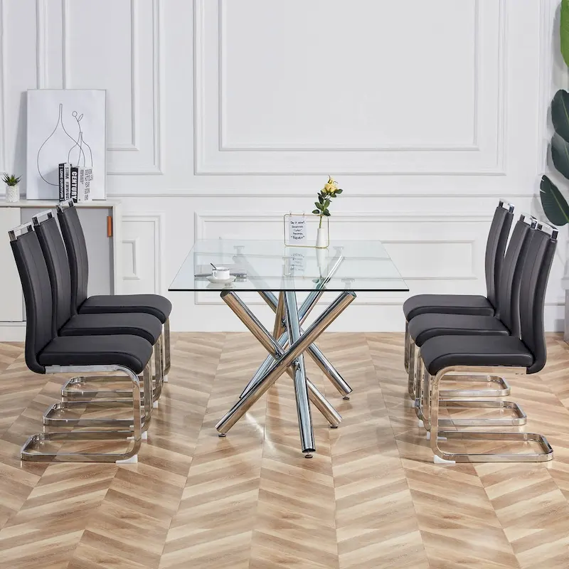 Modern Dining Chairs PU Faux Leather set of 4