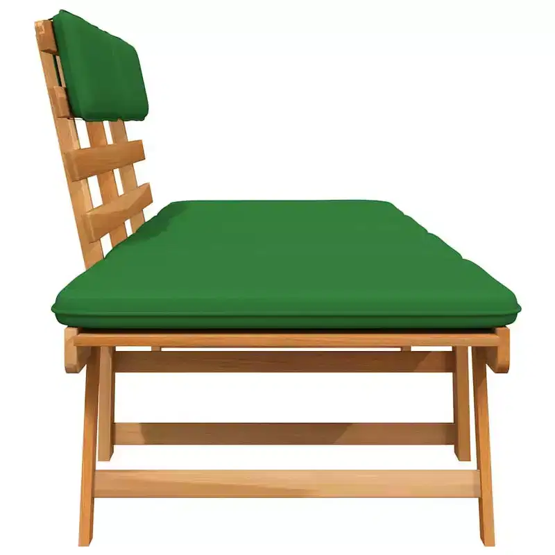 vidaXL Garden Bench Green, Brown Solid Acacia wood, Polyester Medium